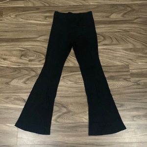 Ribbed black flare pants